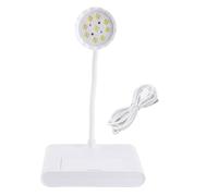 Lampada per unghie con specchio 9 LED 360 gradi regolabile Durata della vita lunga Luce per smalto gel Funzionamento in vivavoce per uso domestico in salone Plastica ABS