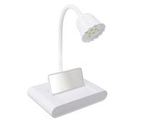 Lampada per Unghie Tavolo, Lampada per Unghie in Gel con 8 Perline LED con Design Vivavoce, Tubo Flessibile, Specchio Cosmetico Reversibile per Uso Domestico nel Salone