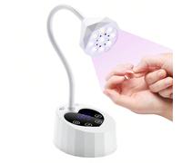Lampada per unghie UV LED, sensore automatico, 3 impostazioni timer, luce UV senza fili, adatta per smalto gel, luce di polimerizzazione ricaricabile, rapida polimerizzazione, lampada UV a collo di ci