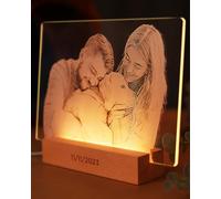 Lampada Personalizzata 22x15cm - LED con Foto 3D - Idee Regalo - Luce da Notte