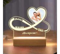 Lampada Personalizzata con Foto - Regali Personalizzati San Valentino per Lei Lui, Idee Regalo Fidanzato Fidanzata Compleanno Natale Anniversario - Amore infinito [Classe di efficienza energetica A]