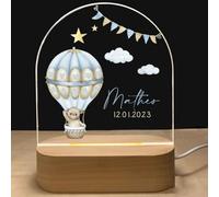 Lampada Personalizzata con Nome - Luce Notturna per Bambini Bambina Neonato con Animali, Regalo Bambino 1 Anno, Regalo Nascita Bimba, Lampada per Camera, Regali Compleanno, Idee Regalo Natale