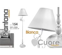 LAMPADA PIANTANA DA TERRA 154 cm CUORE PENDENTE METALLO BIANCA CLASSICO MODERNA [EEK: A+++]