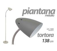 LAMPADA PIANTANA DA TERRA LETTURA METALLO GRIGIO TONDA CLASSICO MODERNA 139 cm [EEK: A+++]