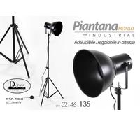 LAMPADA PIANTANA DA TERRA LETTURA METALLO TONDA CLASSICO MODERNA NERA 135 cm