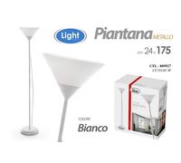 LAMPADA PIANTANA DA TERRA METALLO BIANCA TONDA VETRO CLASSICO MODERNA 17524 cm [EEK: A+++]