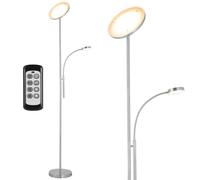 BAKAJI Lampada Piantana da terra a LED ad Alta Luminosità 2 Luci 35W 2000 Lumen Luce Dimmerabile Colorazione Regolabile Accensione Gestione Touch o Telecomando Design Moderno 175cm in Metallo