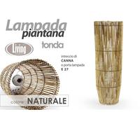 LAMPADA PIANTANA DA TERRA VIMINI LUMETTO ABAT JOUR TONDA CLASSICO MODERNA 8217 [EEK: A+++]