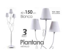 LAMPADA PIANTANA INTERNO IN METALLO BIANCA 3 LUCI 42150 CM WXP-728419