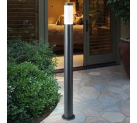 Lampada Piantana Lampione Cortile Antracite Acciaio Inox 1 Fiamma E27 H 110 CM