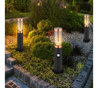 3x Außenstehlampe Lampada Sensore di Movimento Lampione da Giardino H 45 CM [EEK: Non valutato]