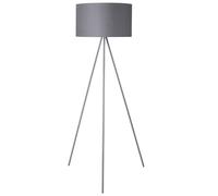Lampada Piantana Treppiedi Dimmerabile Moderna Paralume E27 60W Tessuto Grigio
