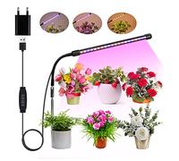 Lampada Piante Luci per Piante da Interno, Luce di Coltivazione a Spettro Completo 42 LED, Grow Light Full Spectrum Regolabile in Altezz con Timer 3/9/12H, 9 Luminosità, Adattatore, 3 modalità