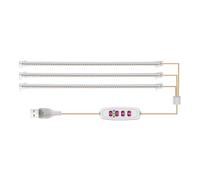 Lampada Piante, Striscia luminosa a LED da 1/2/3/4 teste for piante interno, con timer dimmerabile, a spettro completo e USB