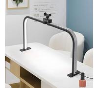 Lampada pieghevole a mezzaluna, lampada per nail art con arco di diamanti | 3000K-6000K e dimmerabile, lampada portatile 48W per estetiste con supporto telefono, per saloni di tatuaggi(Black)