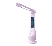 Lampada pieghevole con calendario, portatile, intelligente, a LED, per la cura degli occhi, con controllo touch, 3 luci che cambiano luminosità, funzione sveglia per ufficio, casa, camera da letto