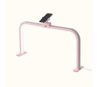Lampada pieghevole per unghie da scrivania, lampada per manicure da 48W, luce a mezzaluna con supporto per telefono, 288 LED, temperatura colore 3000K-6000K(Pink,W/Diamond)