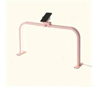 Lampada pieghevole per unghie da scrivania, lampada per manicure da 48W, luce a mezzaluna con supporto per telefono, 288 LED, temperatura colore 3000K-6000K(Pink,No Diamond)
