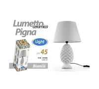 Lampada Pigna Bianca in Ceramica, 44.5cm - Gicos
