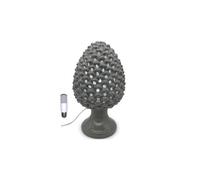 Lampada pigna in ceramica forata con filo classica realizzata e decorata a mano oro argento gdm (Grigio 21021PK)