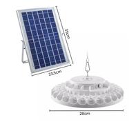 Lampada Plafoniera 156 LED 200W 6000mAh IP66 con Pannello Solare e Telecomando