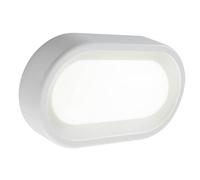 Plafoniera in termoplastico ORION PLAFONIERA OVALE Dimensioni 24,5xh13,9 cm Diffusore in termoplastico opalino 9W LED 4000K colore BIANCO BIANCO