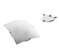 Lampada plafoniera applique quadrata in vetro decorata bianca 1 luce 25 cm da parete soffitto ORM-665035