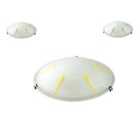 Lampada plafoniera applique tonda in vetro colori assortiti giallo,verde o arancione 3 luci 40 cm da soffitto ORM-584930