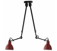 Lampada Plafoniera Lampe Gras N302 Doppia Nero Opaco Rosso Opaco