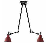 Lampada Plafoniera N302 Doppia Nero Opaco Rosso Opaco