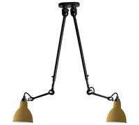 Lampada Plafoniera N302 Doppio Opaco Nero e Opaco Giallo