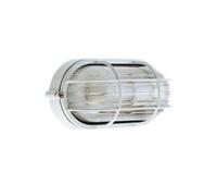 Lampada Plafoniera Ovala Piccola con Gabbia Colore Bianco per Esterno Linea Industriale Sovil