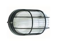 Lampada Plafoniera Ovale Grande con Gabbia Colore Nero per Esterno Linea