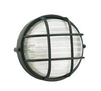 Lampada Plafoniera Tonda Grande con Gabbia Colore Nero per Esterno Linea Industriale Sovil