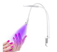 Lampada Polimerizzatrice A Led A Collo D'Oca Con Morsetto, Dimmerazione Continua, 3 Modalità Di Colore E Regolazione Della Dimensione Dello Spot, Per Polimerizzazione Smalti, Cucito,White