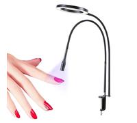 Lampada Polimerizzatrice A Led A Collo D'Oca Con Morsetto, Lampada Da Tavolo Per Manicure, Lampada Da Scrivania Per Unghie, Extension Ciglia, Cura Della Pelle E Tatuaggi, Regolabile A 360°,Black