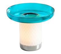 Artemide Bontá Lampada da Tavolo Portatile Turchese con Piatto in Vetro