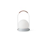 Lampada Portatile Carrie in Acciaio/lino Blu/pelle