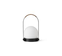 Lampada Portatile Carrie in Acciaio Nero /pelle