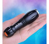 Lampada portatile nera Torcia elettrica Luce di rilevamento fluorescente