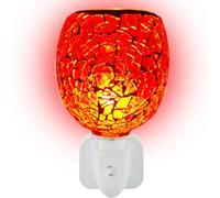 Lampada profumata elettrica con luce notturna, scaldacera e lampada aromatica per cera profumata e oli essenziali, lampada a presa elettrica in vetro, lampada decorativa per camera da letto, ufficio