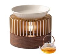 Lampada profumata per tè, bruciatore cera profumata, può essere utilizzata come fornelletto, lampada a olio profumato effetto notturno, bruciatore oli essenziali per ambienti in alluminio anodizzato