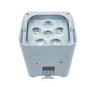 Lampada proiettore, 6x18W 6 In 1 LED Par Light Ricaricabile Con Telecomando Wireless Effetto Luce Da Palco Adatta For Discoteca KTV Bar Festa ,per feste di compleanno e ballo di Halloween(White)
