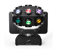 Lampada proiettore, Mini Testa Mobile A LED Con 18 Fasci Di Luce A Sfera, Luce Stroboscopica, Controllo Vocale For DJ, Discoteca, Feste ,per feste di compleanno e ballo di Halloween(Packaging1)