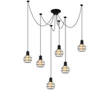 Lampada Ragno Industriale retrò Luce a Sospensione con Supporto E27 METTAGLIO 6 Testa Luce Nera ALTICIMENTO Regolabile Adorabile CHANDELIRE Vintage Completo Fornito in Cina