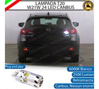 LAMPADA RETROMARCIA T20 W21W MAZDA 3 III 2500 LUMEN CANBUS 6000K BIANCO