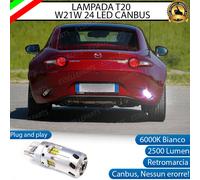 LAMPADA RETROMARCIA T20 W21W MAZDA MX-5 IV 2500 LUMEN CANBUS 6000K BIANCO