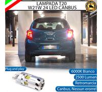 LAMPADA RETROMARCIA T20 W21W PER NISSAN MICRA IV DAL 06/2013 + 2500 LUMEN 6000K