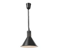 HENDI Lampada di calore a sospensione regolabile in altezza, conica, lampada termica a infrarossi per cucina e mantenimento degli alimenti caldi, 230V, 250W, ø275x(H)250mm, alluminio nero
