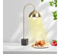 Lampada riscaldante per alimenti commerciale, lampada riscaldante per alimenti in acciaio inossidabile, scaldavivande elettrico portatile con base in marmo e lampadina riscaldante da 250 W(C)